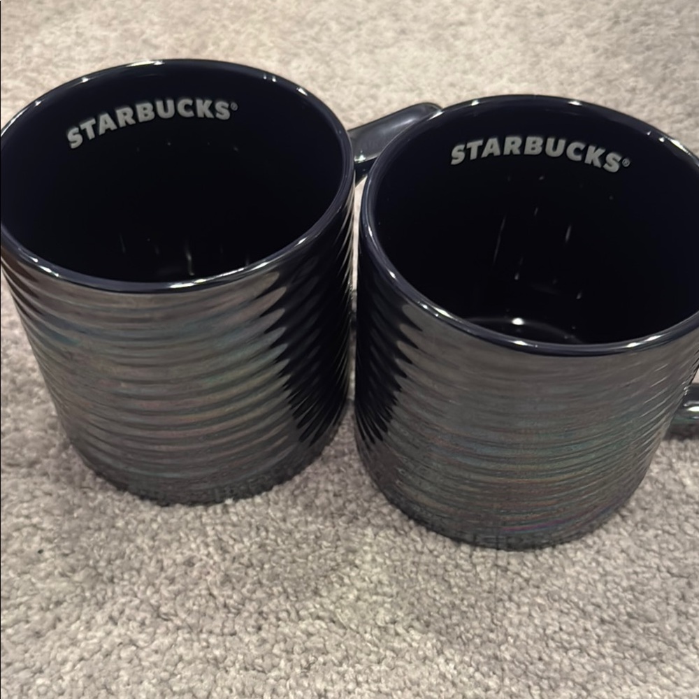 Starbucks Black Ceramic Mugs Set